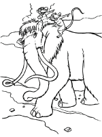 A coloring page of ice age